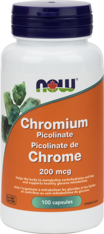 Chromium Picolinate 200mcg - 100caps - Now - Health & Body Nutrition 